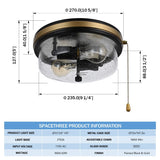 Industrial Farmhouse Flush Mount Ceiling Light with Seeded Glass