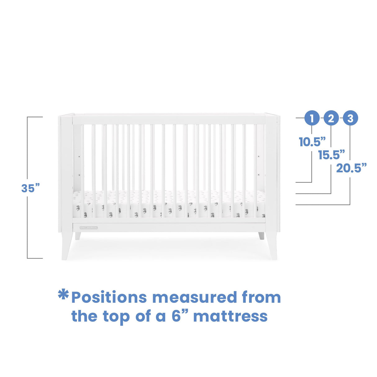 Ollie 4-in-1 Convertible Crib - Greenguard Gold Certified, Bianca White