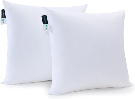 18x18 Pillows Insert,Throw Pillows Insert (Pack of 2, White), 100% Cotton Cover,