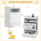 Pet Feeder Station with Storage & Double Bowls
