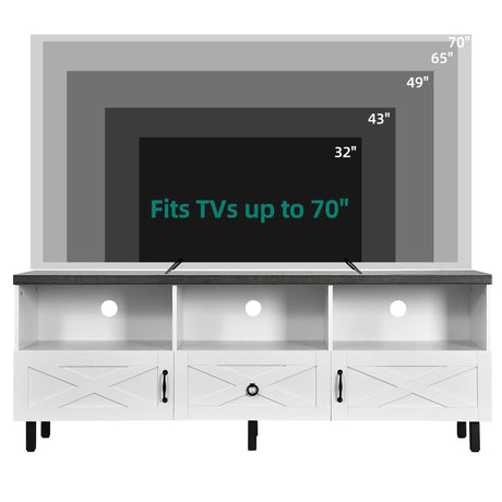 Stand for 75/65 Inch TV, Farmhouse Entertainment Center with Drawers and Storage  TV