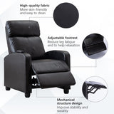 PU Leather Massage Recliner Chair Winback Recliner Chairs, Modern Padded