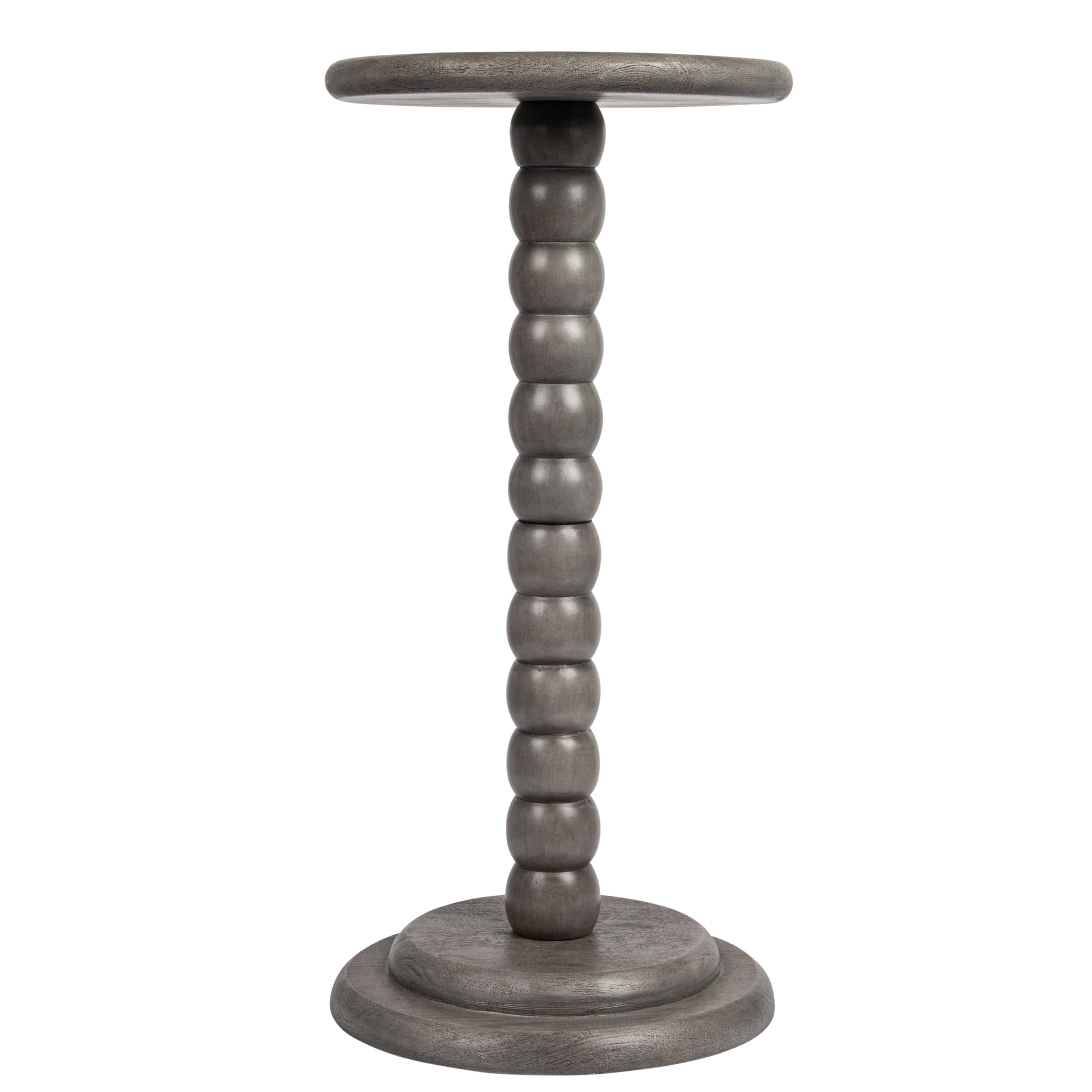 Stacked Pedestal Cocktail Side Table, Dove Grey