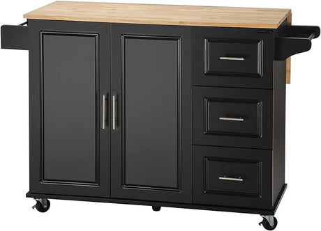 Large Kitchen Island with Storage, Kitchen Cart on Wheels with 2 Large Drawers