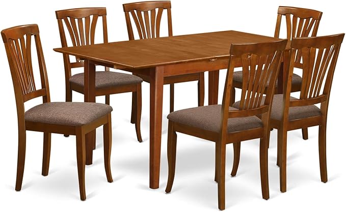 PSAV7-SBR-C 7 Piece Modern Dining Set Consist of a Rectangle Wooden Table