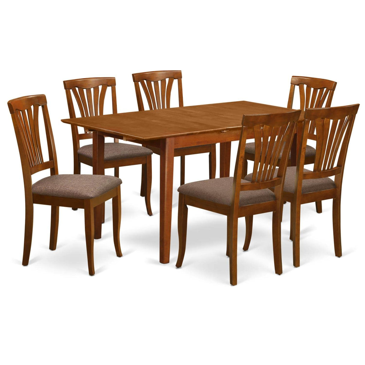 PSAV7-SBR-C 7 Piece Modern Dining Set Consist of a Rectangle Wooden Table