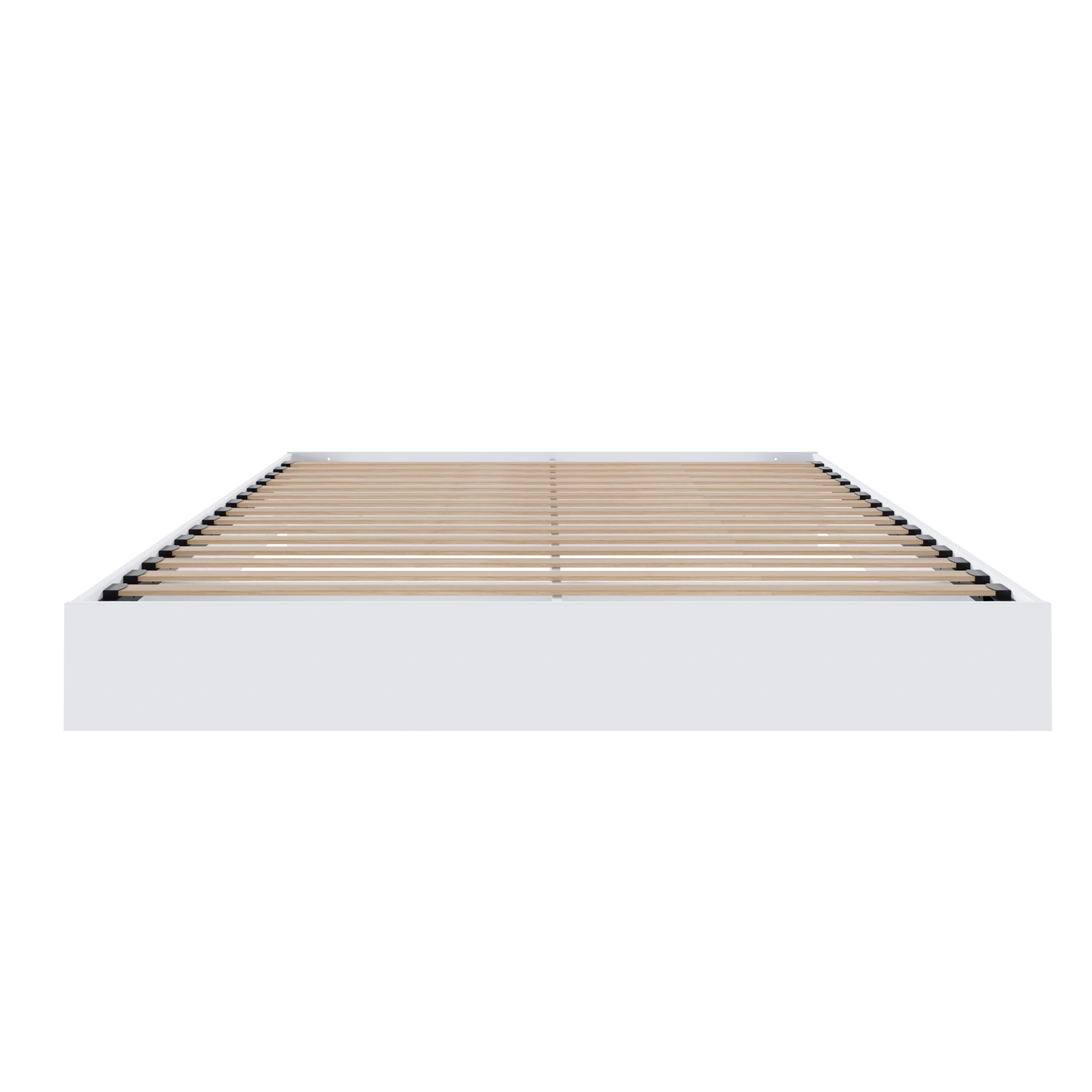 Queen Size Platform Bed, White