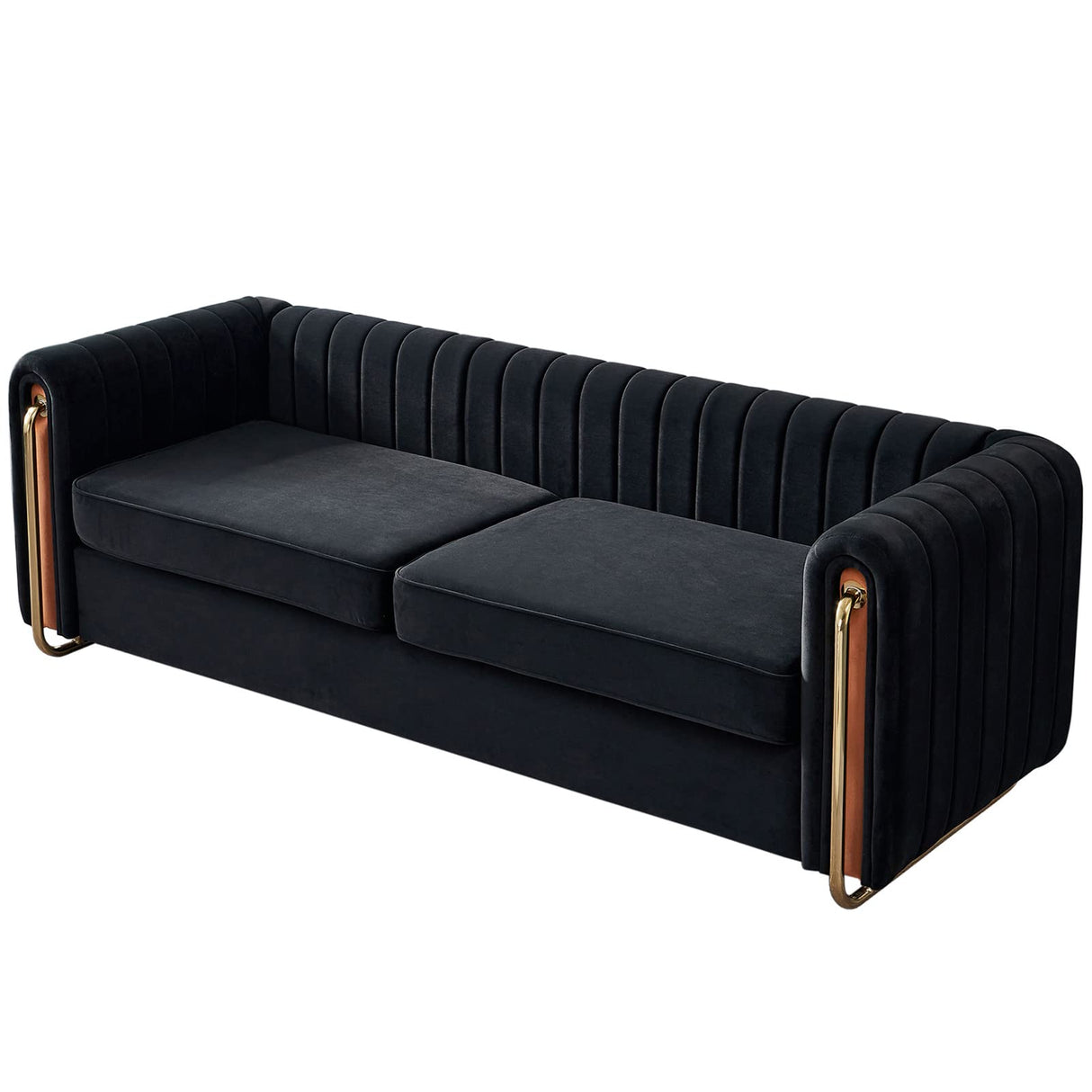 Modern Velvet Sofa for Living Room, 84 Inches Long Upholstered Sofa Couch with High