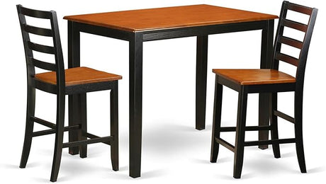 YAFA5-BLK-W 5 Piece Counter Height Dining Table Set Includes a Rectangle Wooden Table and 4 Kitchen Dining Chairs, \