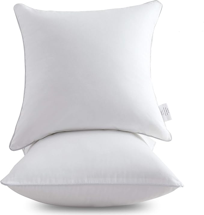 18 x 18 Pillow Inserts (Set of 2) - Throw Pillow Inserts with 100% Cotton Cover