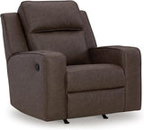 Lavenhorne Contemporary Faux Leather Upholstered Manual Rocker Recliner