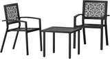 3 Pieces Outdoor Bistro Set for Patio, Balcony, Porch, Poolside, Backyard
