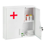 Medicine Cabinet, Lockable, 5 Compartments, Steel, HxWxD: 53 x 53 x 14.5 cm