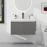 31" Bathroom Vanity with Sink, LED Floating Bathroom Vanity, Wall Mounted Storage Vanity