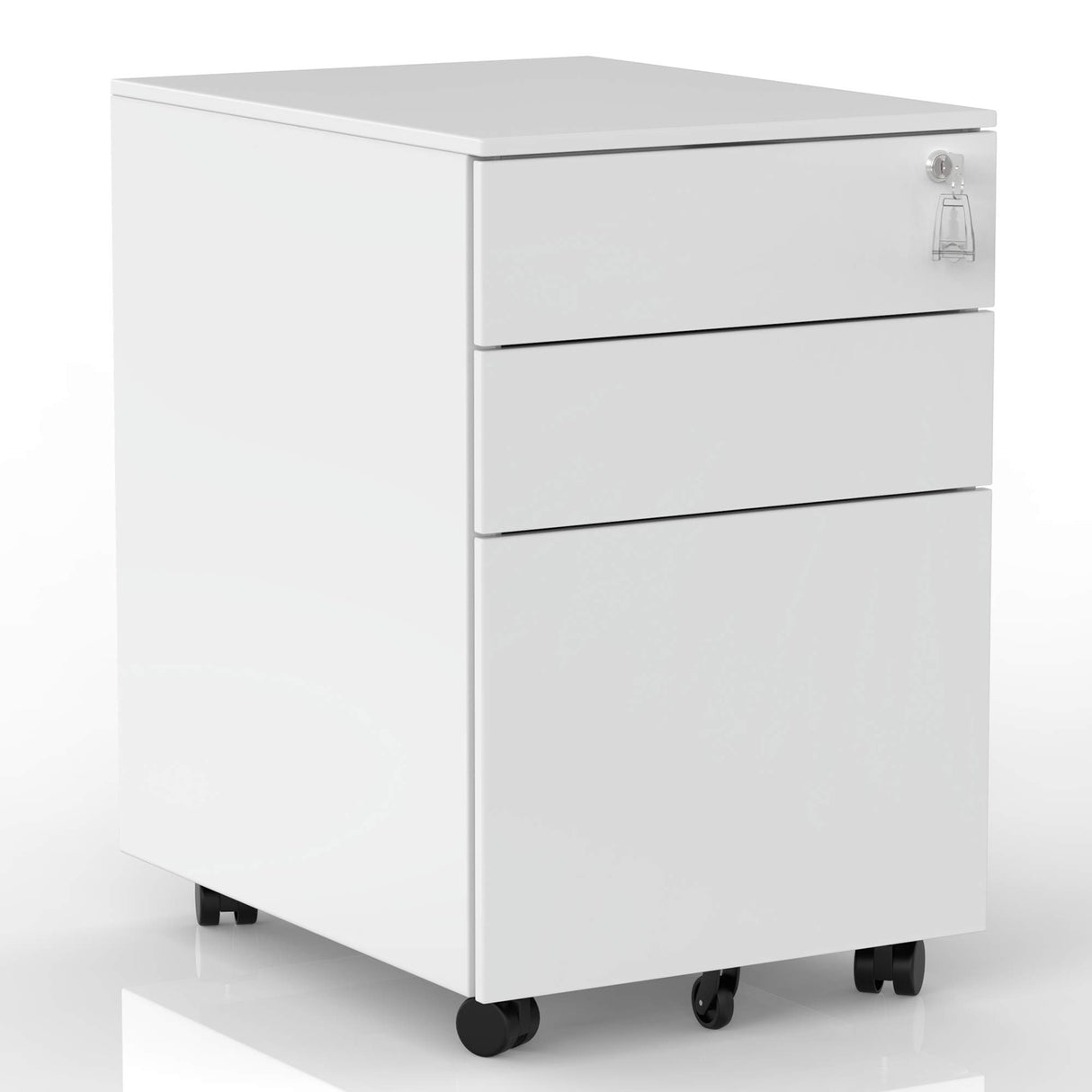 3 Drawer Metal Mobile File Cabinet with Lock Metal Filing Cabinet for Legal/Letter/A4/F4 Size Fully Assembled