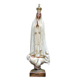 Hand Painted Our Lady of Fatima Statue Religious Figurine Virgin Mary Made in Portugal (Beige, 29.5 Inch)