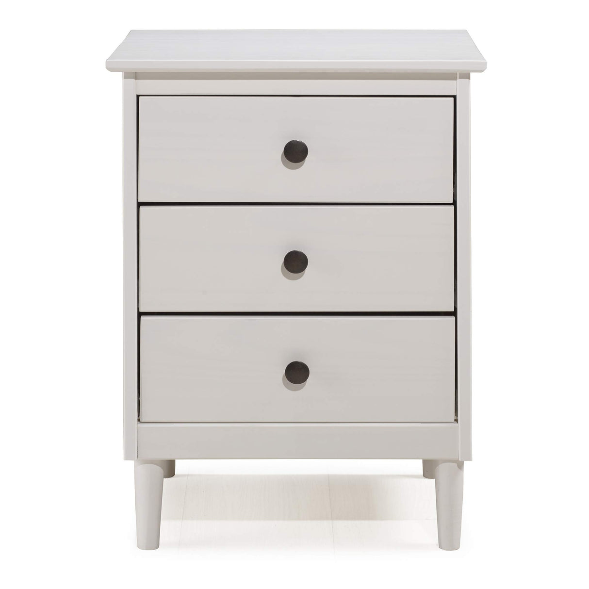 Modern 3 Drawer Nightstand - White