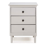 Modern 3 Drawer Nightstand - White