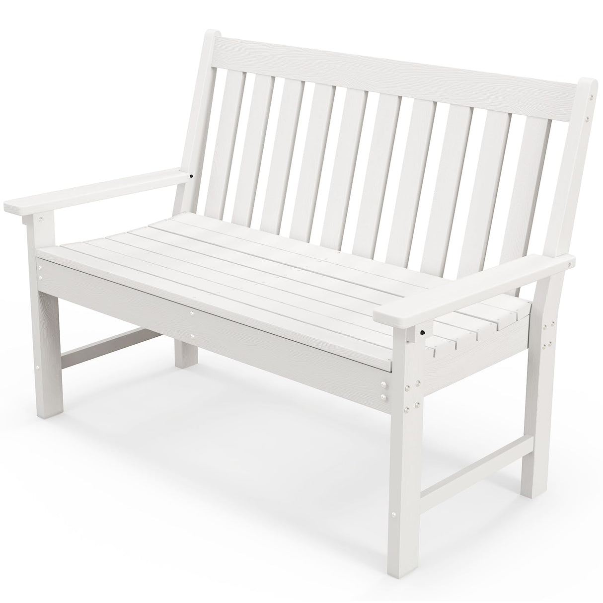 2-Person Outdoor Garden Park Bench, All-Weather HDPE Patio Loveseat Chair