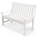 2-Person Outdoor Garden Park Bench, All-Weather HDPE Patio Loveseat Chair