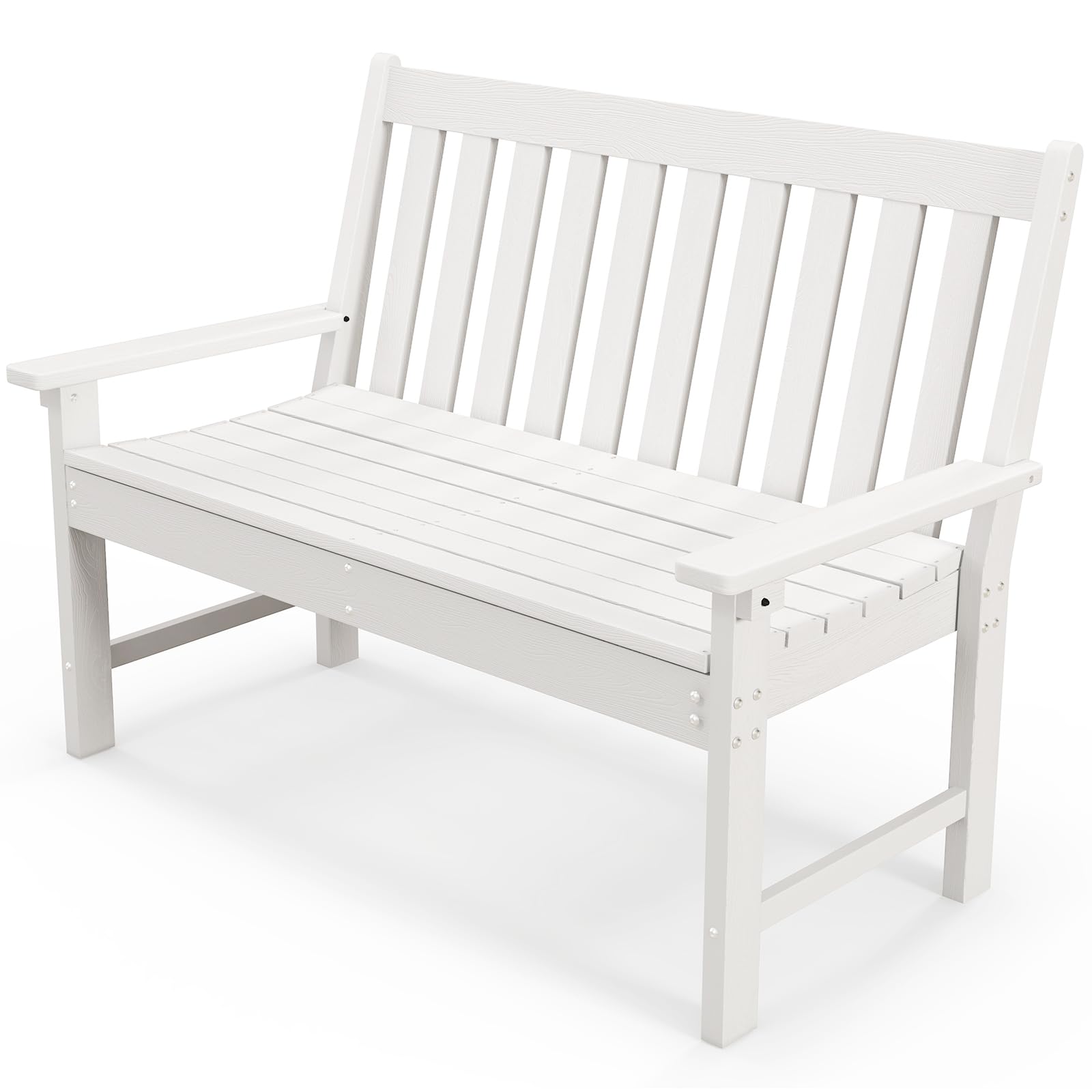 2-Person Outdoor Garden Park Bench, All-Weather HDPE Patio Loveseat Chair