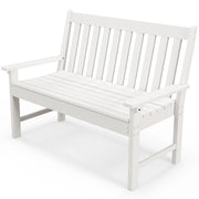 2-Person Outdoor Garden Park Bench, All-Weather HDPE Patio Loveseat Chair