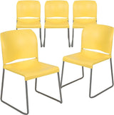 HERCULES Series 880 lb. Capacity Yellow Full Back Contoured Stack Chair