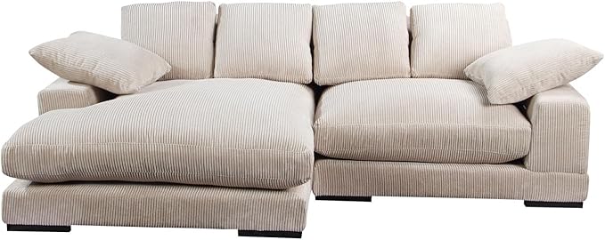 Plunge Reversible Sectional Sofa with Chaise Lounge, L-Shape, Dark Brown
