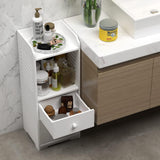 Storage Cabinet, Small Floor Bathroom Organizer Free Standing, Side Toilet Cabinet with Drawer and Door,