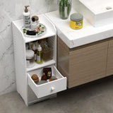 Storage Cabinet, Small Floor Bathroom Organizer Free Standing, Side Toilet Cabinet with Drawer and Door,
