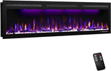 88 Inch WiFi-Enabled Electric Fireplace Inserts & Wall Mounted