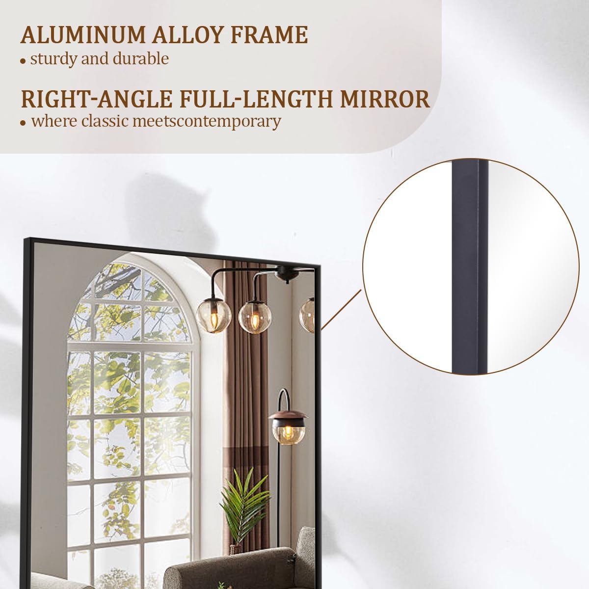 Large Mirrors for Wall, 65"x24" Full Length Mirror with Stand, Full Body Mirror
