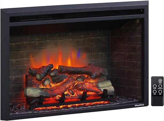 Western Electric Fireplace Insert with Fire Crackling Sound