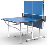 Junior Ping Pong Stationary and Rollaway Tables - 3/4 Size Table Tennis Table - Space Saver Game Table