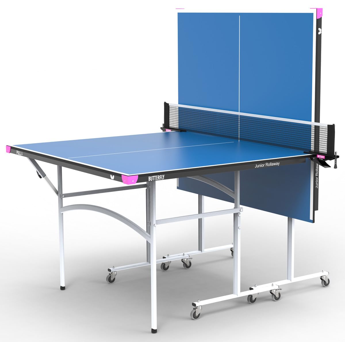 Junior Ping Pong Stationary and Rollaway Tables - 3/4 Size Table Tennis Table - Space Saver Game Table