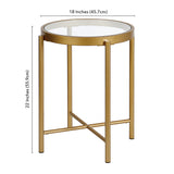 Duxbury 18'' Wide Round Side Table in Brass