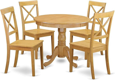 ANBO5-CAP-W Antique 5 Piece Kitchen Set for 4 Includes a Round Dining Room