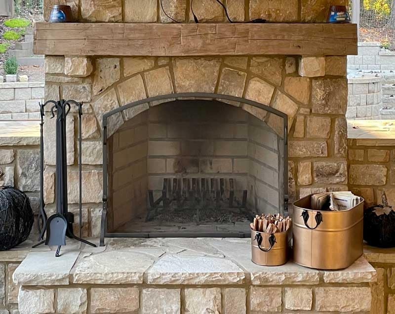 Home and Hearth 18003 Forged Fireplace Tool Set, 28" Tall, Matte Black