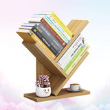 DOITOOL Wooden Bookshelf 3 Bookshelf Small Storage Bookcase Bookcases Desktop Wooden Rack Layers Tabletop Estanteria Fashion Tree Tabletop Bookshelf