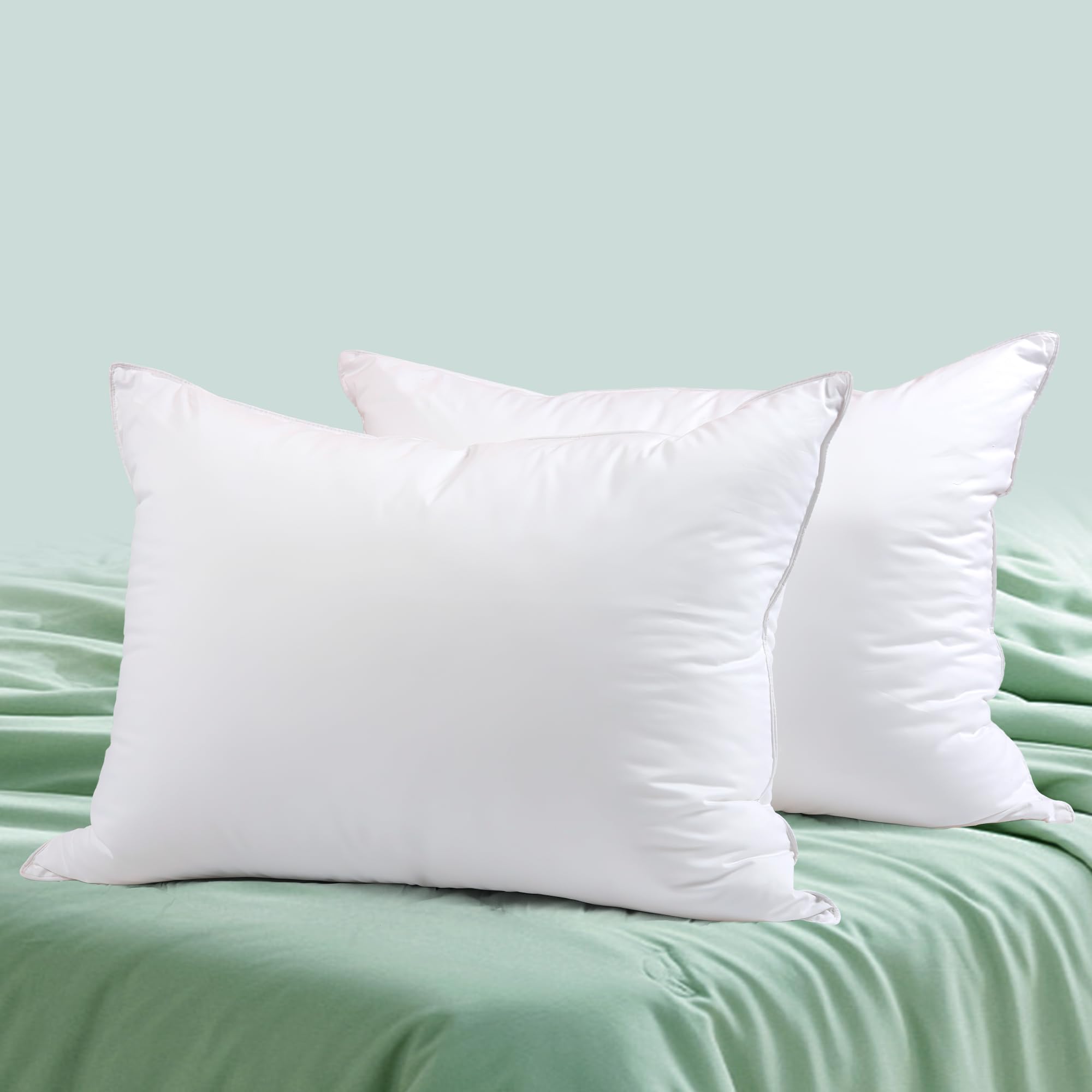 Goose Feather Down Pillows Standard Size Set of 2