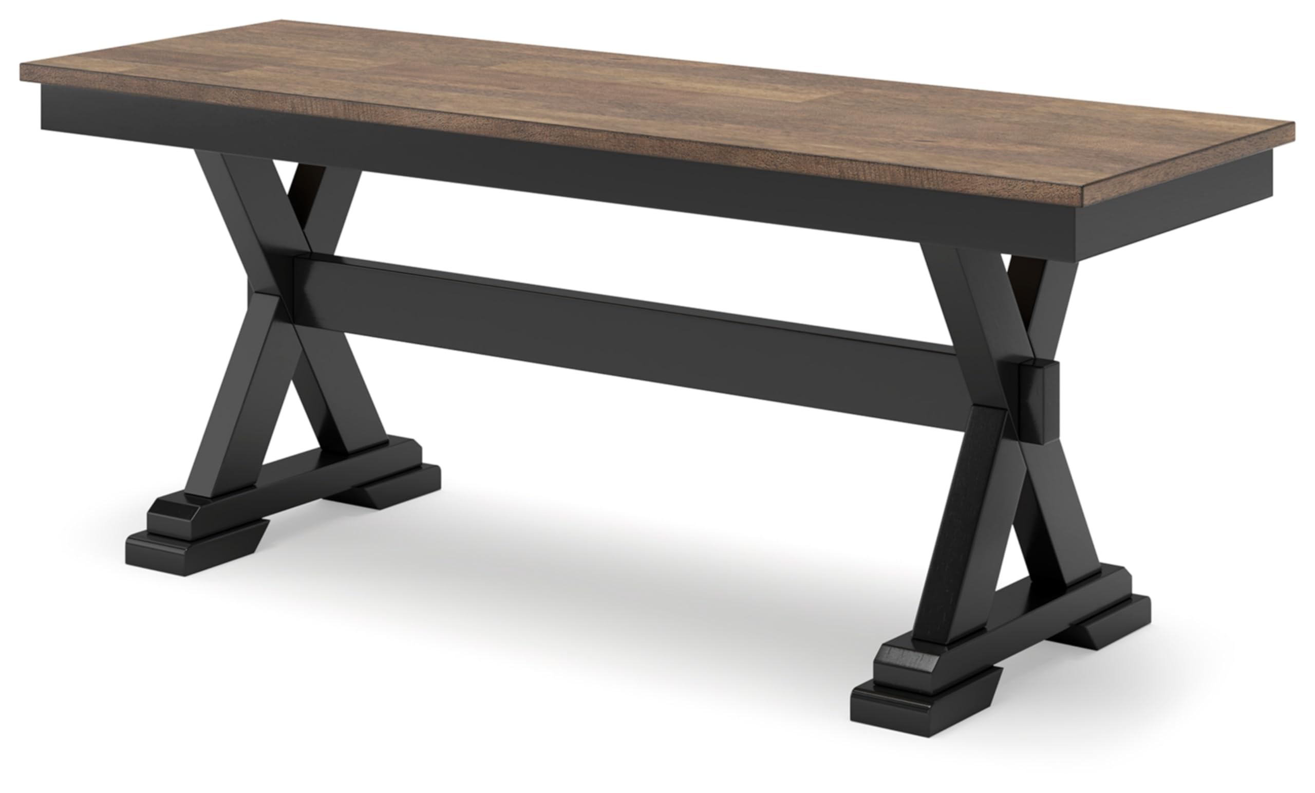 Wildenauer 50" Dining Bench  Dark Brown & Black