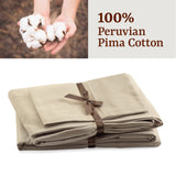 285 Thread Count Percale Standard Pillowcase Set - 100% Peruvian Pima Cotton - Hotel Luxury Quality,