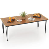 79 Inch Outdoor Dining Table, 8-Person Patio Table with 1.9 Inch Umbrella Hole