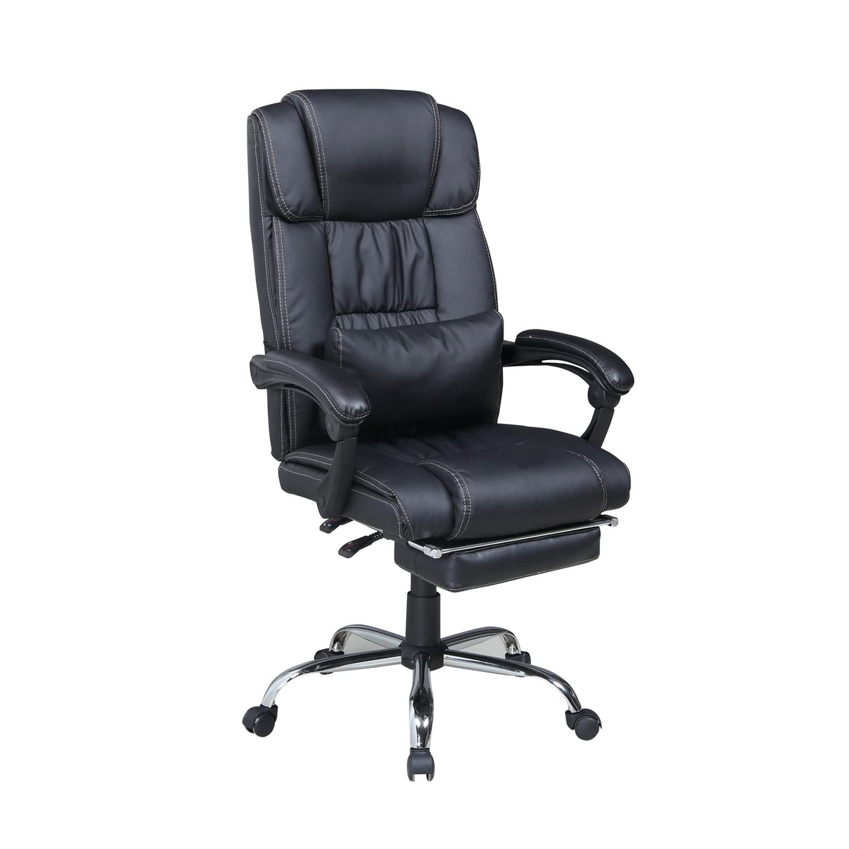 51.6" Extendable Steel/PU Ergonomic Computer Chair in Black