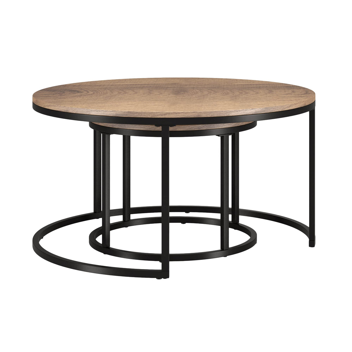 Watson Round Nested Coffee Table with MDF Top in Blackened Bronze