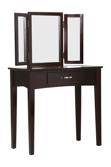 Doris 2-Piece Vanity and Stool Set, Espresso