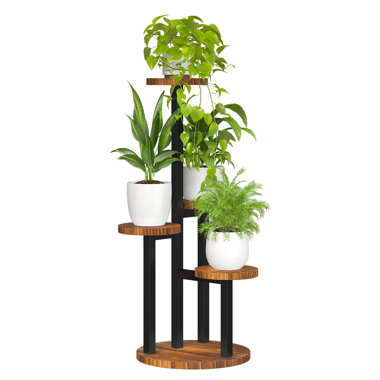 4 Tier Plant Stand Indoor Small Plant Shelf Outdoor Metal Tall Flower Holder Table