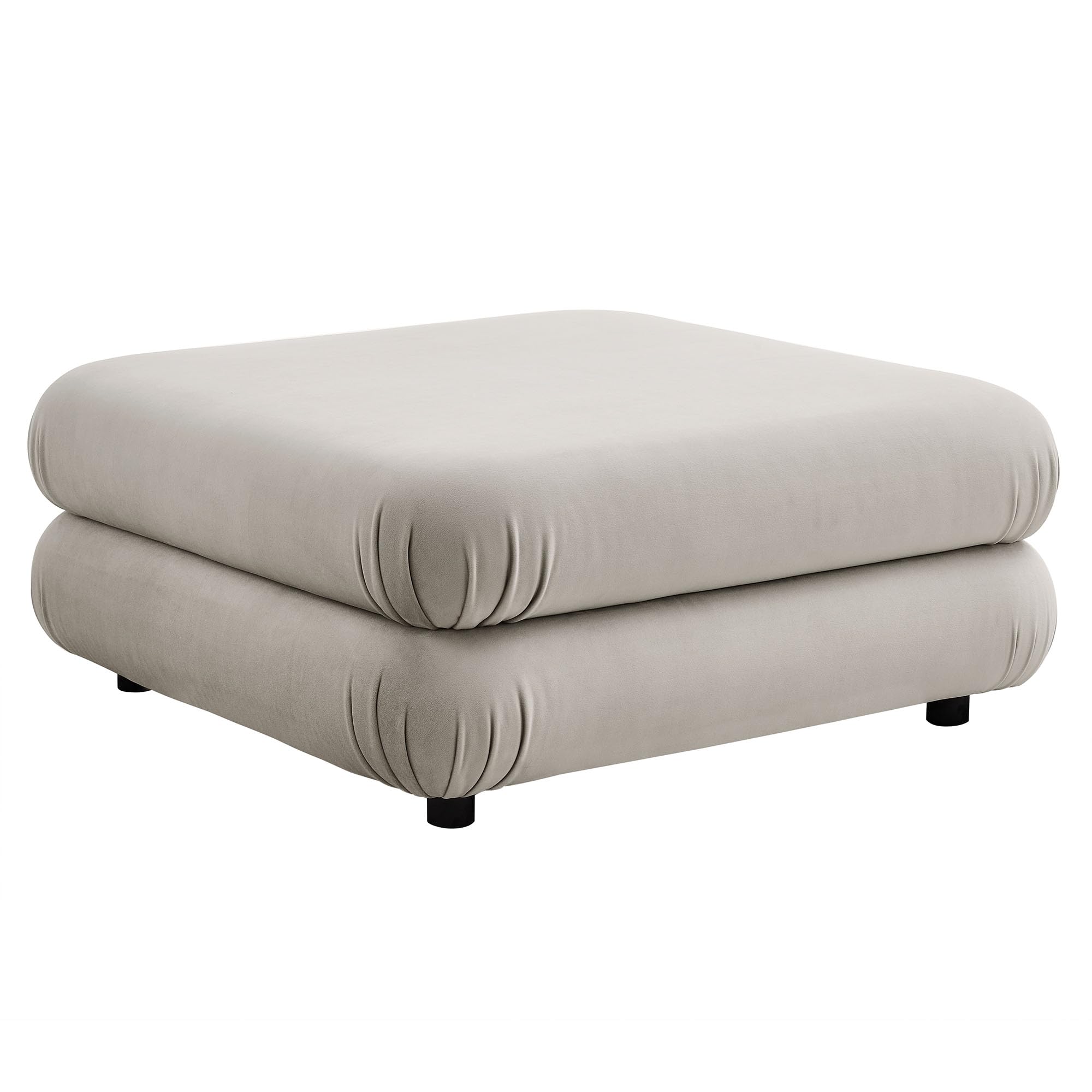 Jubilee Performance Velvet 4 Piece Sectional Sofa with Ottoman in Almond