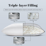 DOWNSTORIA 24x24 Pillow Inserts Set of 2, White Throw Pillow Insert 2 Pack, Foam Filled Decorative Pillows Stuffer for Couch, Bed, Living Room.(24x24 Inch)