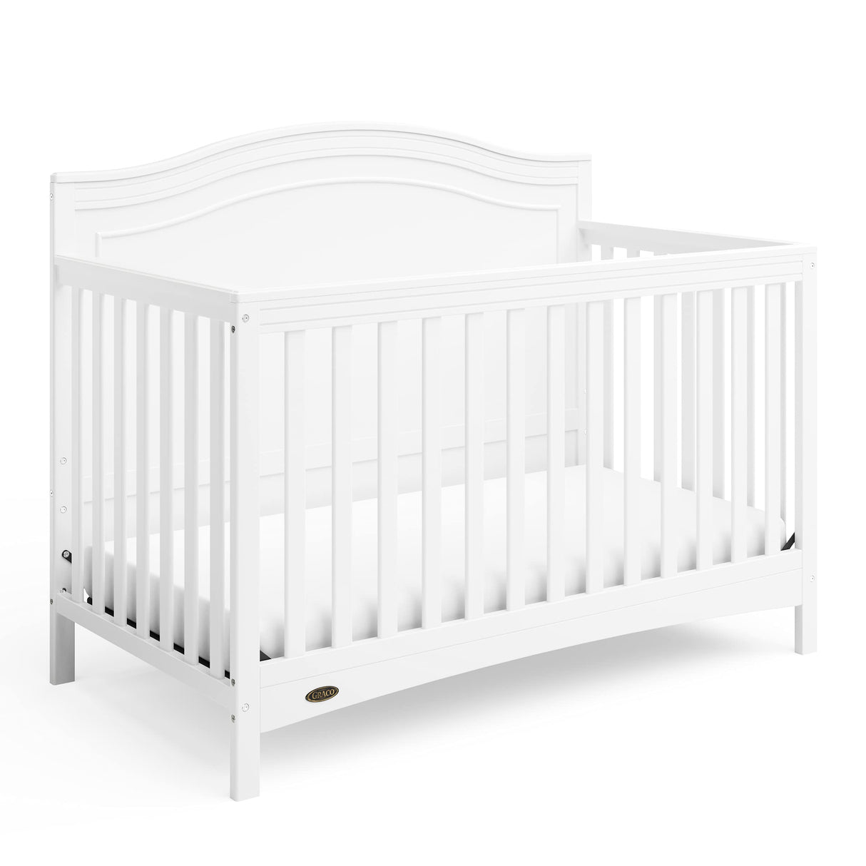 4-in-1 Convertible Crib (White) - GREENGUARD Gold Certified, Converts to Toddler Bed,